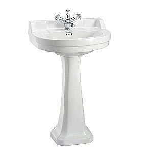 Раковина на пьедестале Burlington Edwardian 56 B6 1TH-P1 белая купить в интернет-магазине Sanbest
