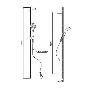 Душевой гарнитур PAINI Bergamo BRCR121L12 хром купить в интернет-магазине сантехники Sanbest