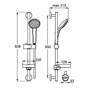 Душевой гарнитур Ideal Standard Idealrain B9412AA купить в интернет-магазине сантехники Sanbest