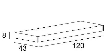Консоль подвесная Cezares TAVOLONE 41786+50179 120 белый для ванной в интернет-магазине сантехники Sanbest