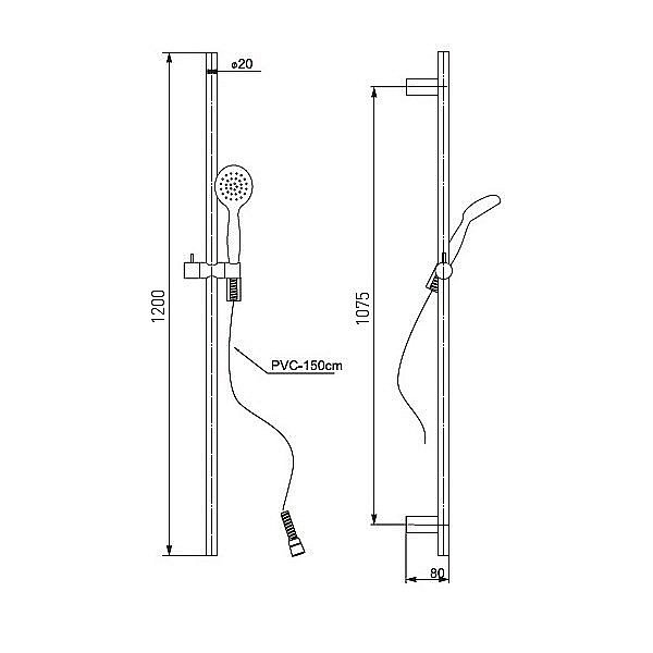 Душевой гарнитур PAINI Bergamo BRCR121L12 хром купить в интернет-магазине сантехники Sanbest