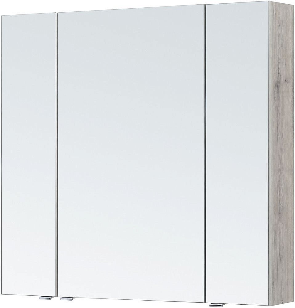 Зеркальный шкаф Aquanet Алвита new 90 дуб веллингтон белый купить в интернет-магазине сантехники Sanbest