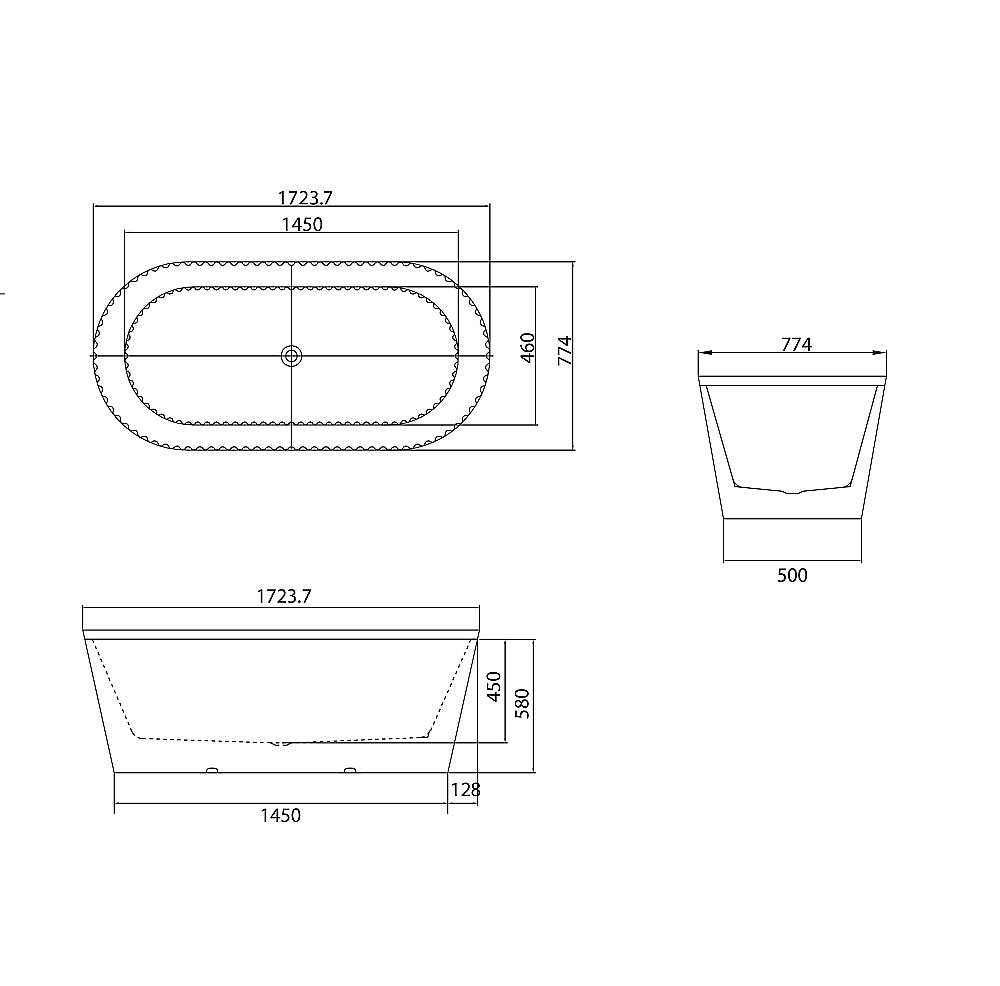 Ванна акриловая Grossman Forta GR-27021 170x75 белая купить в интернет-магазине Sanbest