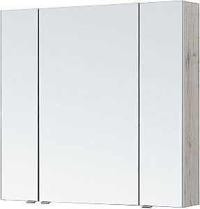 Зеркальный шкаф Aquanet Алвита new 90 дуб веллингтон белый купить в интернет-магазине сантехники Sanbest