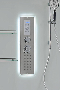 Душевая кабина AvaCan V2010LED с подсветкой, арома-лейка, прозрачная/профиль хром купить в интернет-магазине Sanbest