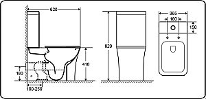 Унитаз напольный CeramaLux 1219A белый, безободковый, с бачком, с крышкой микролифт купить в интернет-магазине Sanbest