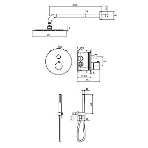 Душевая система Excellent Pi AREX.SET.1248CR купить в интернет-магазине сантехники Sanbest