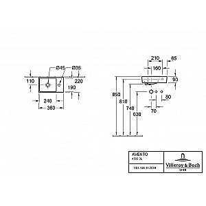 Раковина Villeroy&Boch Avento 43003L01 альпийский белый купить в интернет-магазине Sanbest