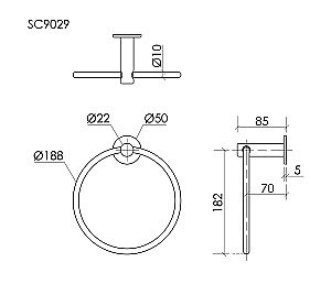 Полотенцедержатель Sancos Base SC9029MB черный матовый купить в интернет-магазине сантехники Sanbest