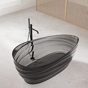 Ванна прозрачная Abber Kristall 170х88 AT9709Onyx черная купить в интернет-магазине Sanbest