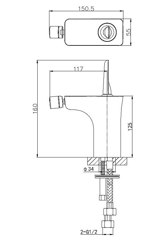 Смеситель для биде WONZON & WOGHAND SHARK, Хром (WW-48B5001-CR) купить в интернет-магазине сантехники Sanbest