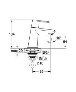 Смеситель для раковины Grohe Eurodisc Cosmopolitan 23051 002 купить в интернет-магазине сантехники Sanbest