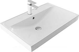 Тумба с раковиной Aquanet Алвита new 70 344133+333267 белая матовая для ванной в интернет-магазине Sanbest