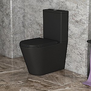 Унитаз Grossman TORNADO GR-4449BMSQ безободковый, с бачком, с крышкой микролифт, слив-торнадо, черный матовый купить в интернет-магазине Sanbest