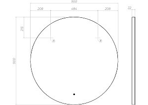 Зеркало VIGO Otti Classic z.OTT.90 в ванную от интернет-магазине сантехники Sanbest