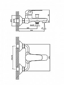Смеситель для ванны Orange Iris M41-100cr купить в интернет-магазине сантехники Sanbest