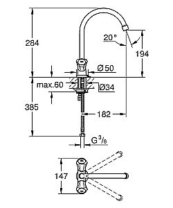 Смеситель для кухни Grohe Costa L 31812001 купить в интернет-магазине сантехники Sanbest