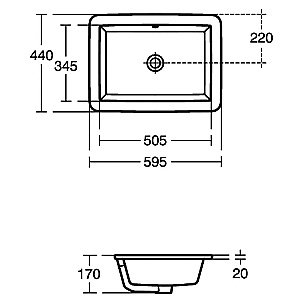 Раковина врезная снизу столешницы Ideal Standard Strada 59,5 K077901 белая купить в интернет-магазине Sanbest