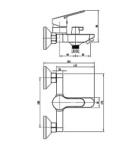 Смеситель для ванны Rush Sky SK5720-44 хром купить в интернет-магазине сантехники Sanbest