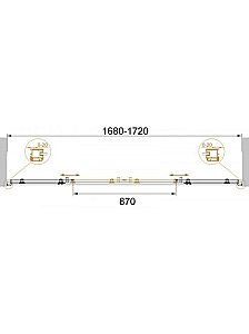 Душевая дверь Cezares ANIMA-BF-2-170 стекло прозрачное/профиль хром купить в интернет-магазине Sanbest