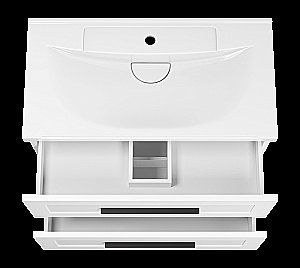 Тумба с раковиной Misty Модерн - 80 П-Мод09080-011Пр белая для ванной в интернет-магазине Sanbest