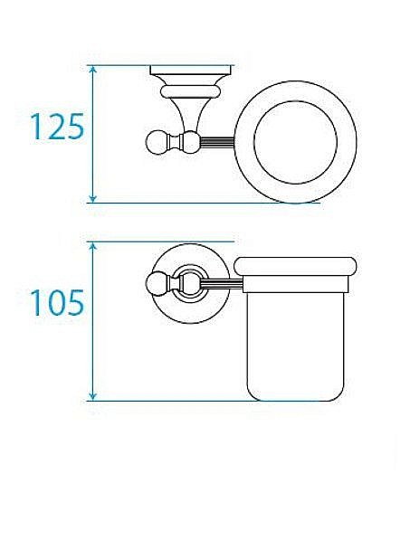 Стакан Cezares OLIMP-TUM-03/24-M золото купить в интернет-магазине сантехники Sanbest