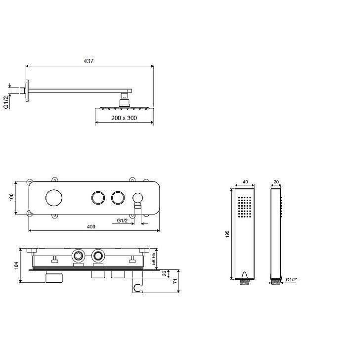 Душевая система Excellent Krotos 8035 хром купить в интернет-магазине сантехники Sanbest