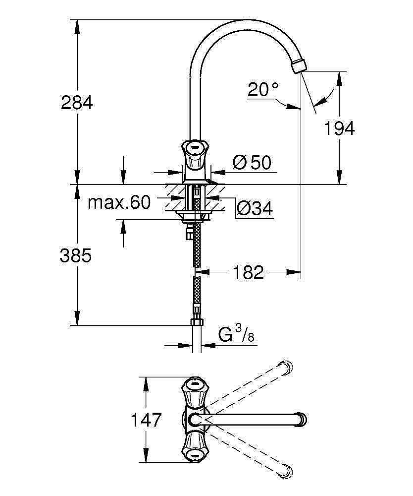 Смеситель для кухни Grohe Costa L 31812001 купить в интернет-магазине сантехники Sanbest