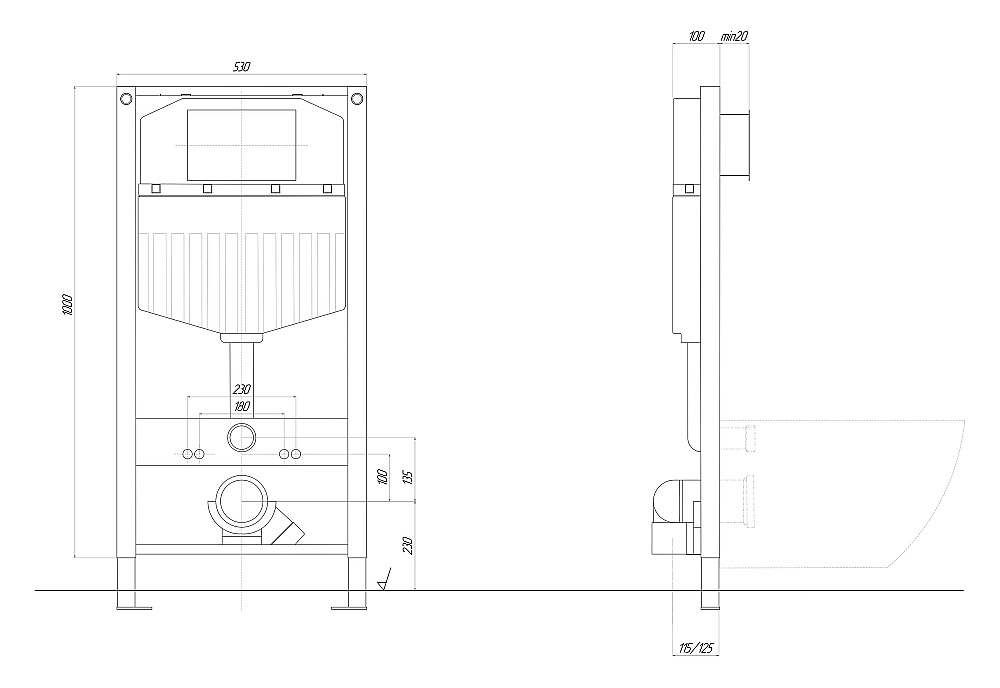 Инсталляция для унитаза Aquatek Duos 50 INS-0000023 купить в интернет-магазине сантехники Sanbest
