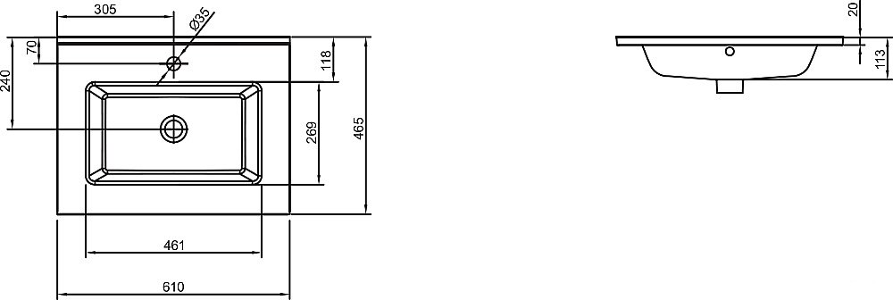 Раковина Jacob Delafon OLA 61 EXSA112-00 белая купить в интернет-магазине Sanbest