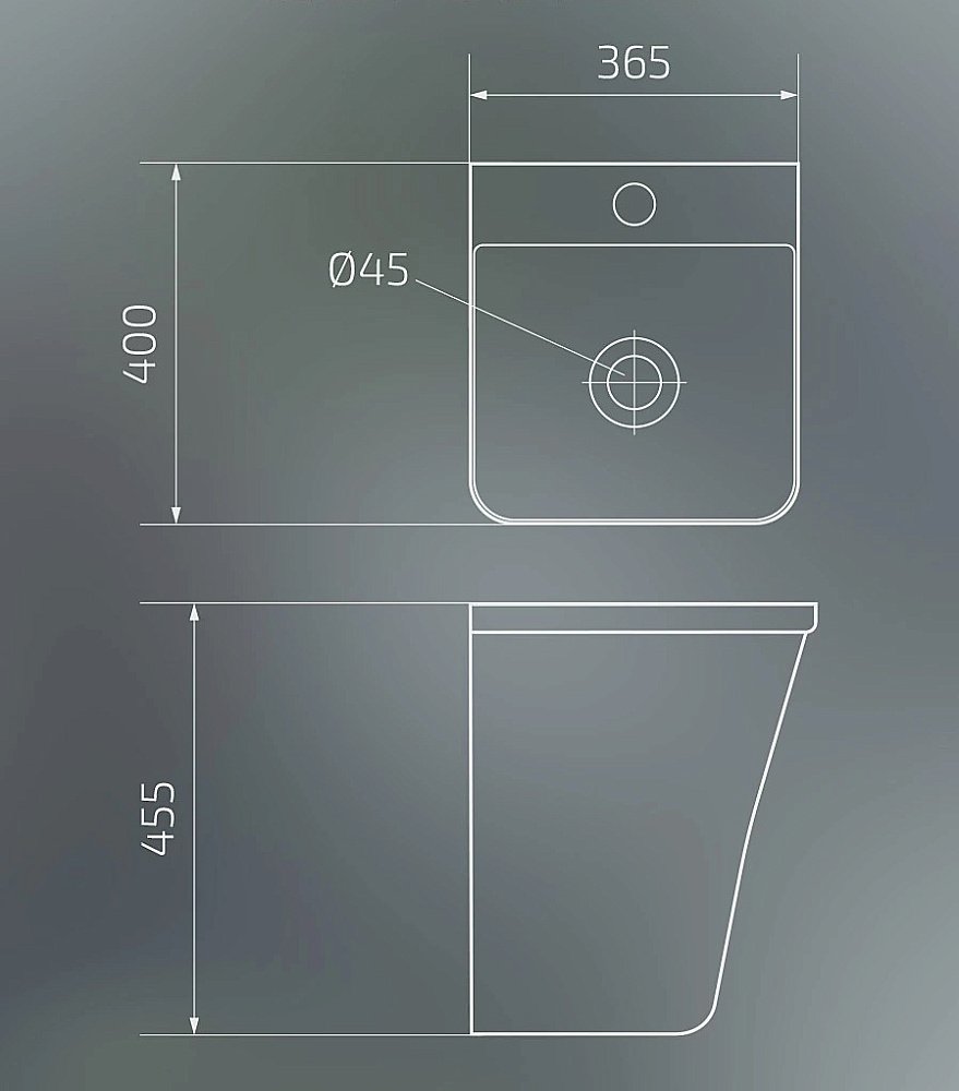 Раковина подвесная Gid Suspendido 36,5 Nb102bm 62209 черная матовая купить в интернет-магазине Sanbest