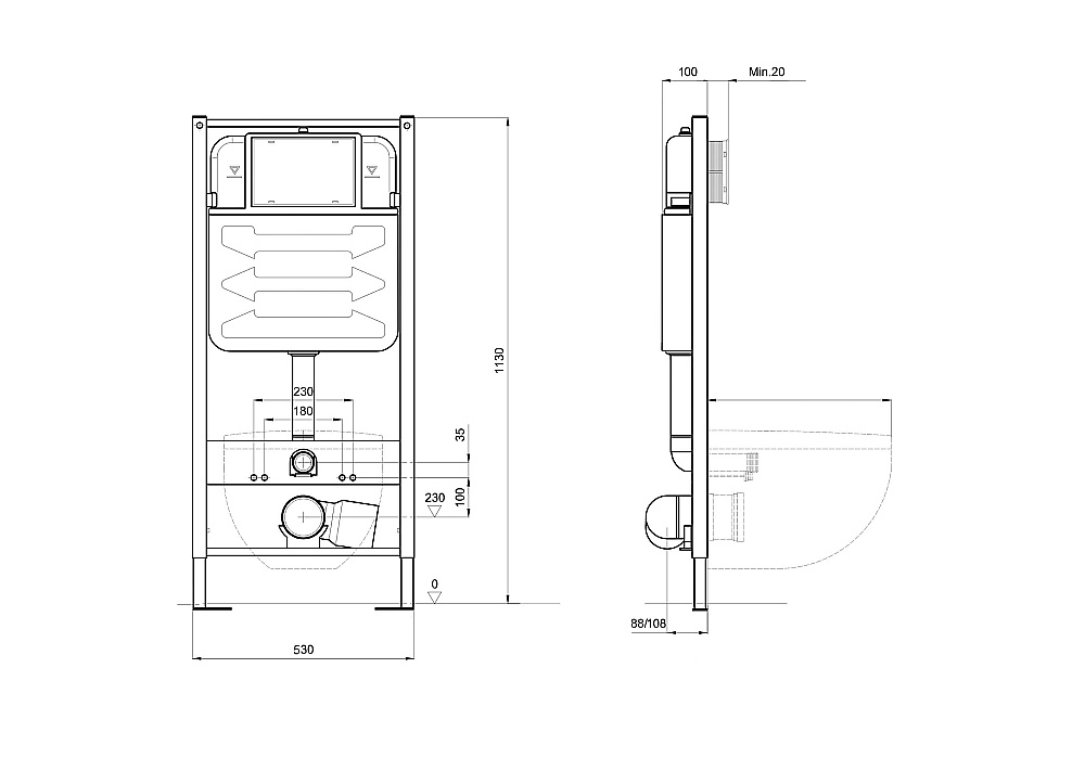 Инсталляция для унитаза Aquatek Pneumo S50 INSP-0000001 купить в интернет-магазине сантехники Sanbest