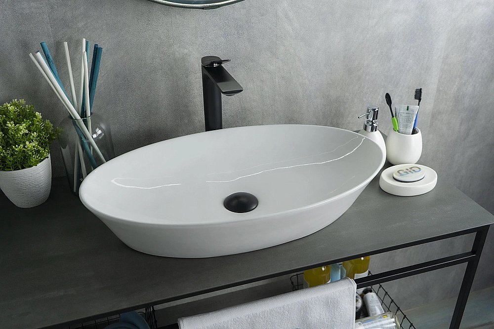 Раковина накладная Gid Lago 61 N9397 51141 белая купить в интернет-магазине Sanbest