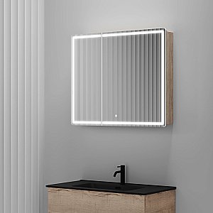 Зеркальный шкаф Sancos Mirror MI90EG дуб галифакс натуральный купить в интернет-магазине сантехники Sanbest