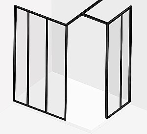 Душевое ограждение Jacob Delafon Nouvelle Vague 110 боковая стенка 70 прозрачное/черный купить в интернет-магазине Sanbest