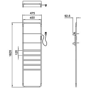 Полотенцесушитель электрический WONZON & WOGHAND DÜSSELDORF, Темный графит (WW-A205-GM) купить в интернет-магазине сантехники Sanbest