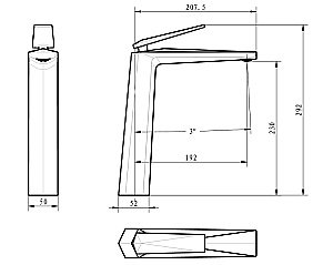 Смеситель для раковины Boheme Venturo 381-B черный/золото купить в интернет-магазине сантехники Sanbest