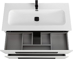 Тумба с раковиной Cezares ECO-CER-N 100 ECO-CER-N-1000-2C-SO-BO белая матовая для ванной в интернет-магазине Sanbest