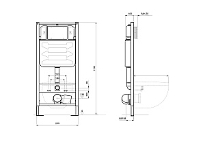 Инсталляция для унитаза Aquatek Pneumo S50 INSP-0000001 купить в интернет-магазине сантехники Sanbest