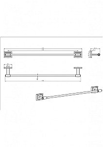Полотенцедержатель CeramaLux Gamma 12308 хром купить в интернет-магазине сантехники Sanbest