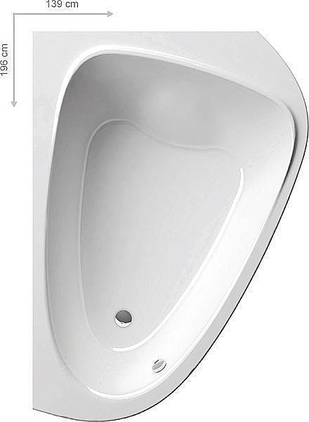 Ванна акриловая Ravak Love Story II 139х186 купить в интернет-магазине Sanbest