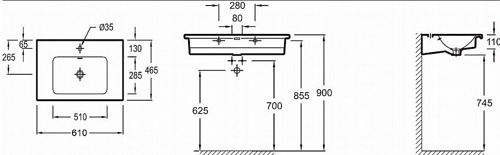 Раковина Jacob Delafon VOX 61 EXAF112-Z-00 белая купить в интернет-магазине Sanbest
