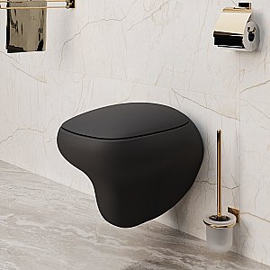 Унитаз подвесной Ambassador Diamond 123T20201R безободковый, черный матовый купить в интернет-магазине Sanbest