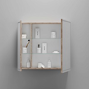 Зеркальный шкаф Sancos Mirror MI80EG дуб галифакс натуральный купить в интернет-магазине сантехники Sanbest