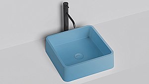 Раковина накладная Salini GLORIA 02 1102202MF 41,5 из искусственного камня S-Stone, матовая, цвет по RAL полностью купить в интернет-магазине Sanbest