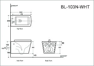 Унитаз подвесной Aquanet Rimless Tavr-W BL-103N-WHT с крышкой микролифт, безободковый купить в интернет-магазине Sanbest