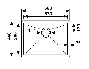 Мойка кухонная Kaiser KSM-5844 сталь купить в интернет-магазине сантехники Sanbest