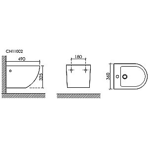 Биде Ceramica Nova Uno CN11002MB черное матовое купить в интернет-магазине Sanbest
