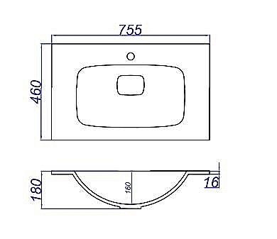 Тумба с раковиной Aqwella Accent 75 дуб золотой для ванной в интернет-магазине Sanbest