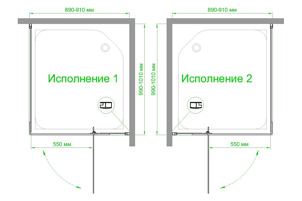 Душевой уголок Royal Bath HPVD RB9100HPVD-C-BL 100х90 матовое стекло/черный профиль купить в интернет-магазине Sanbest